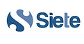 a bold white S in a circle that goes from dark blue to light blue gradient from left to right. Siete Care logo of the word Siete in dark blue to light blue gradient from left to right.